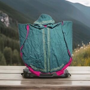 The Daily‎ Planet Green Shawl Made In Nepal One Size 100% Wool Artsy Boho